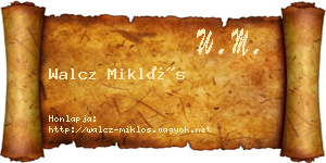 Walcz Miklós névjegykártya